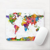 Karte des Weltkarte-Aquarells Mousepad (Mit Mouse)