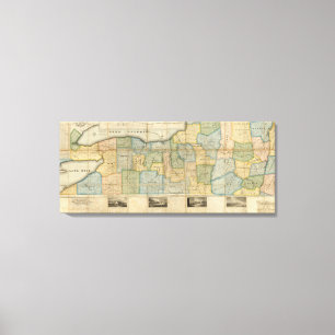 Karte des Western-Teils des Staat von New York Leinwanddruck