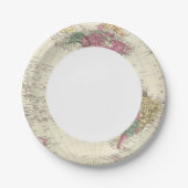 Karte des Westerns Hemisphäre Pappteller (Vorderseite)