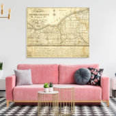 Karte des Westerns Reserve Leinwanddruck (Insitu (Wohnzimmer))