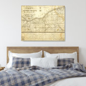 Karte des Westerns Reserve Leinwanddruck (Insitu (Schlafzimmer))