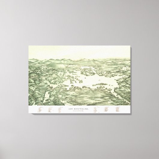 Karte des Winnipesaukee-Sees von 1903 Leinwanddruck (Vorderseite)