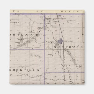 Karte des Worth Landkreises, Staat von Iowa Magnet