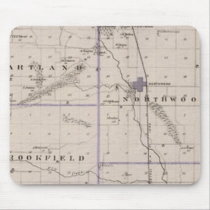 Karte des Worth Landkreises, Staat von Iowa Mousepad