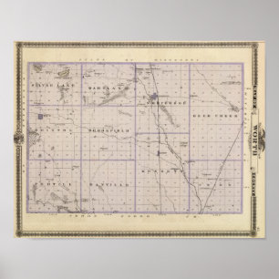 Karte des würdigen Landkreises, Staat von Iowa Poster