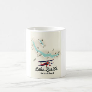 Karte des Zürichsees Schweiz Kaffeetasse