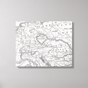 KARTE: DEUTSCHLAND UND ÖSTERREICH LEINWANDDRUCK