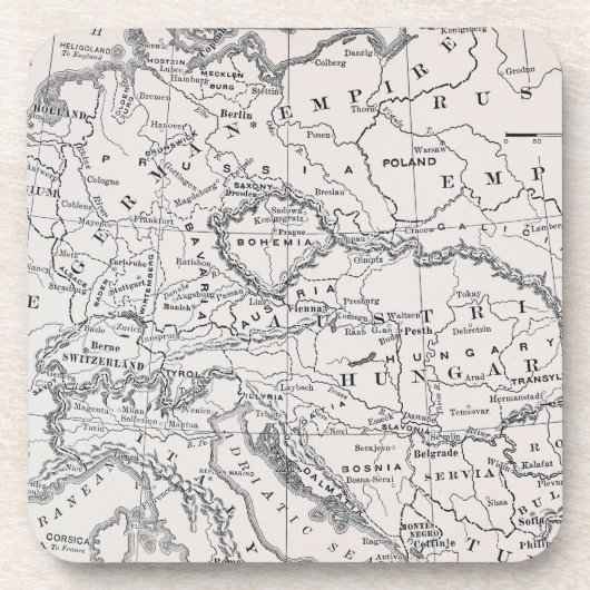 KARTE: DEUTSCHLAND UND ÖSTERREICH UNTERSETZER (Vorderseite)