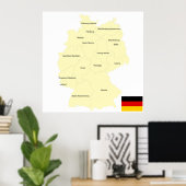 Karte Deutschlands Poster (Heimbüro)