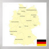 Karte Deutschlands Poster (Vorne)