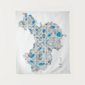 Karte diamant-Art-Grafik der China-| der Kristall Wandteppich (Vorderseite)