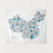 Karte diamant-Art-Grafik der China-| der Kristall Wandteppich (Vorderseite (Horizontal))