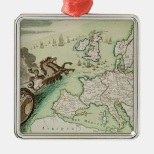 Karte, die den Marineangriff auf England Ornament Aus Metall