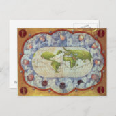 Karte, die Magellans Weltreise verfolgt Postkarte (Vorne/Hinten)