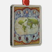 Karte, die Magellans Weltreise verfolgt Silbernes Ornament (Rechts)