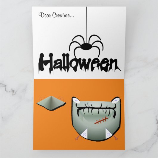 Karte DIY Monster-Papier-Masken-Halloweens XL - (Innenseite)