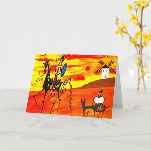 Karte Don Quixote. 12,7 cm x 23,5 cmm (Gelbe Blume)