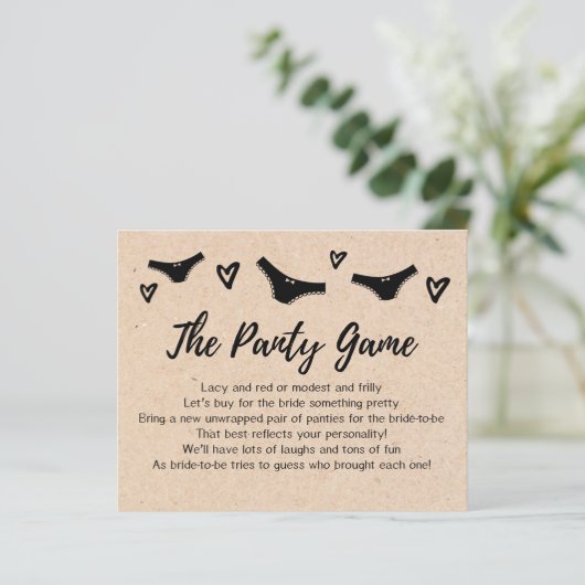 KARTE Drop your panties game, Brautparty (Stehend Vorderseite)