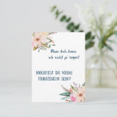 Karte - du meine Trauzeugin sein (Stehend Vorderseite)