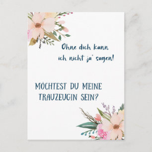 Karte - du meine Trauzeugin sein