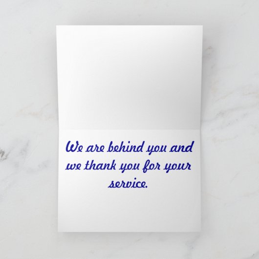 Karte "Ein echter Soldat" (Innenseite)