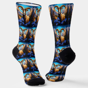 Karte eines Dickhornschafs Columbine Socken