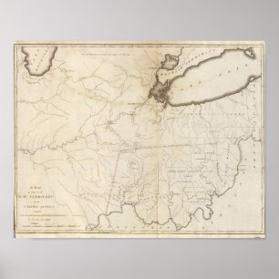 Karte eines Teils des Nordwestgebiets Poster