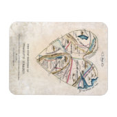 Karte eines weiblichen Herzens Magnet (Horizontal)