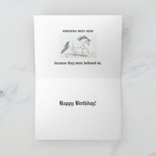 Karte "Einhörner waren überzeugt" (Innenseite)