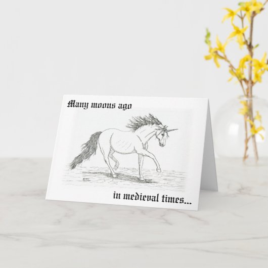 Karte "Einhörner waren überzeugt" (Gelbe Blume)