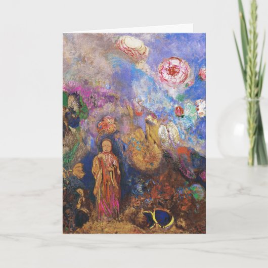 Karte/Einladung: Buddha und die Blume Karte (Vorderseite)