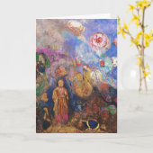 Karte/Einladung: Buddha und die Blume Karte (Gelbe Blume)