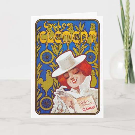 Karte/ Einladung: Vintage französische Fahrradanze Einladung (Vorderseite)