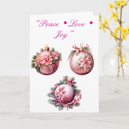 Karte Elegant Rosa Weihnachtskarte Sammlung (Gelbe Blume)