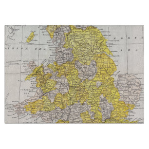 KARTE: ENGLAND U. WALES SCHNEIDEBRETT