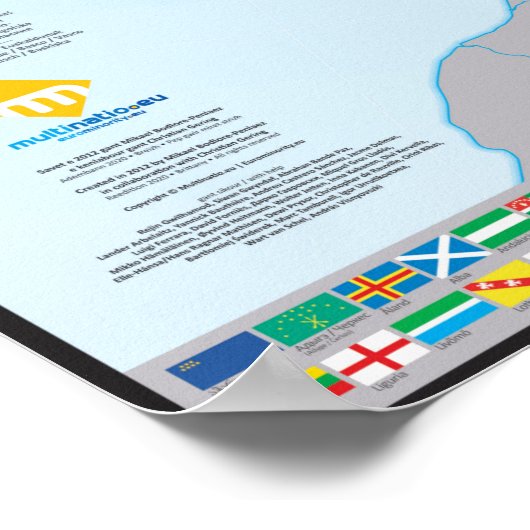 Karte ethnographique des peuples d'Europe Poster (Ecke)