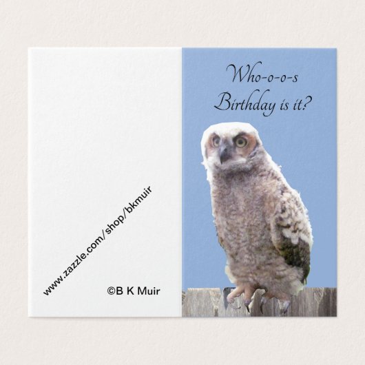 Karte - Eule zum Geburtstag (Außenseite Aufgefaltet)