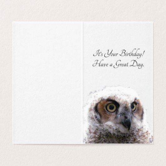 Karte - Eule zum Geburtstag (Innenseite Aufgefaltet)