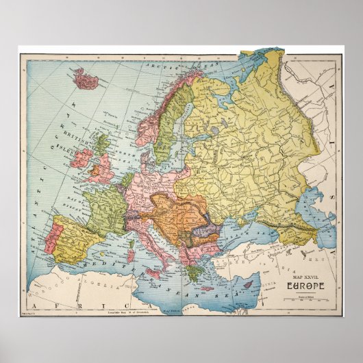 KARTE: EUROPA, 1885 POSTER (Vorne)