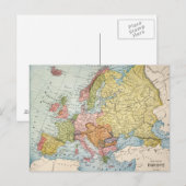 KARTE: EUROPA, 1885 POSTKARTE (Vorne/Hinten)