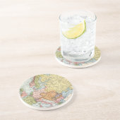 KARTE: EUROPA, 1885 SANDSTEIN UNTERSETZER (Seite)