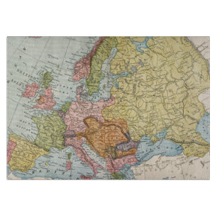 KARTE: EUROPA, 1885 SCHNEIDEBRETT