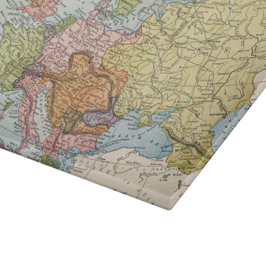 KARTE: EUROPA, 1885 SCHNEIDEBRETT (Ecke)