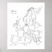 Karte Europa - Blank Kontur Poster (Vorne)