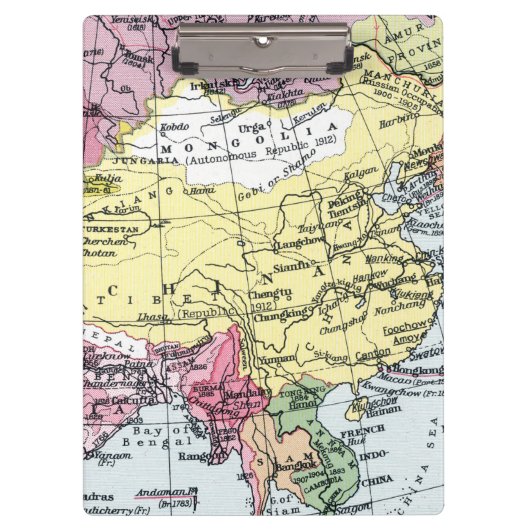 KARTE: EUROPA IN ASIEN KLEMMBRETT (Vorderseite)