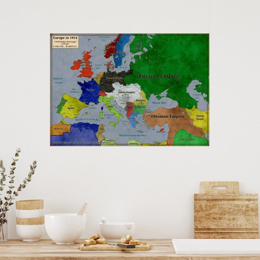 Karte Europas 1914 Poster (Küche)