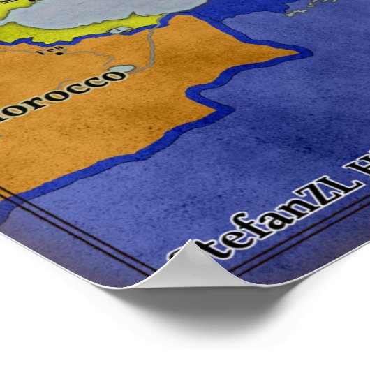 Karte Europas 1914 Poster (Ecke)