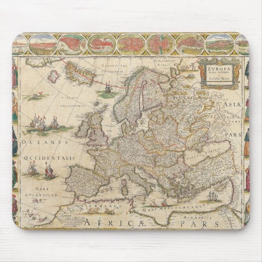 Karte Europas 6 Mousepad (Vorne)