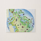 Karte Europas mit Abbildungen berühmter Werke Puzzle (Horizontal)