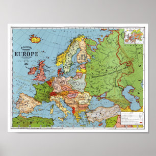 Karte Europas - Poster